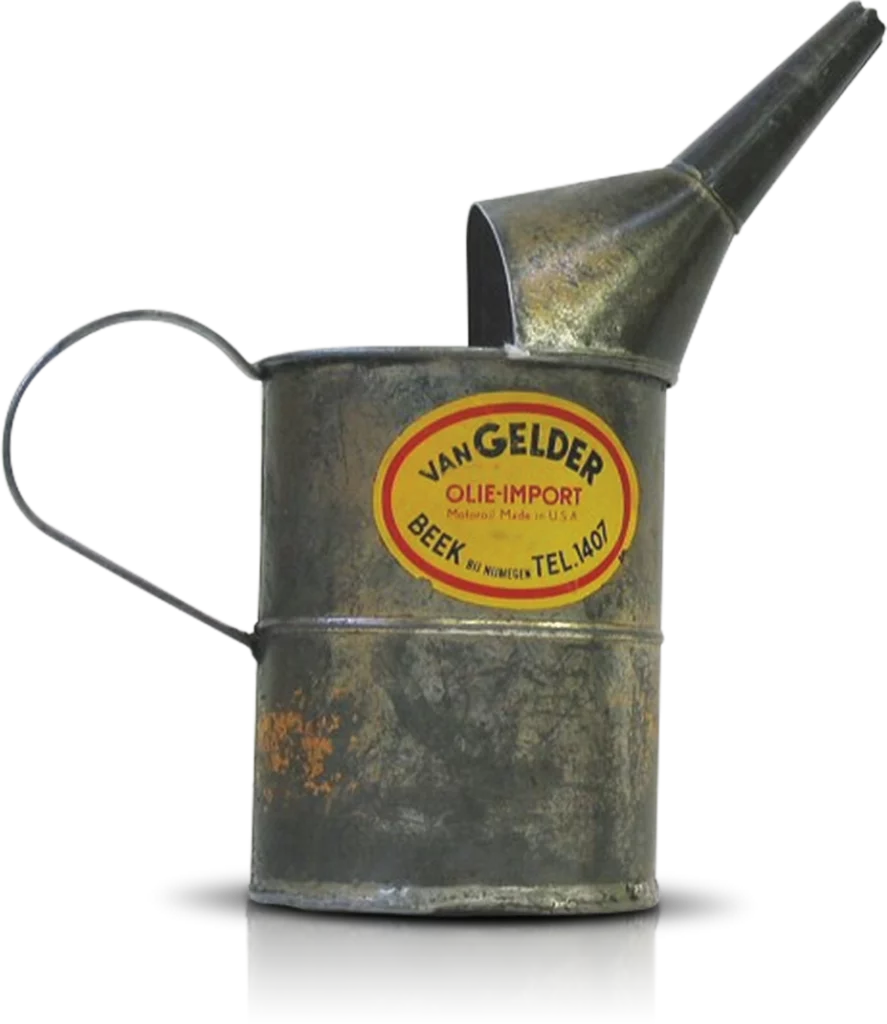 Oliekan met het logo van Gelder